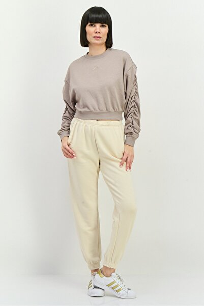 Reebok Women Sportswear Fit Long Sleeve Outdoor Crop Sweatshirt, Grey