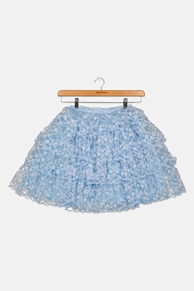 DSquared2 تنورة بناتي من القماش، أزرق سماوي