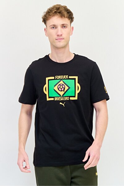 Puma تيشيرت كرة قدم رياضي رجالي من نيمار جونيور x، أسود