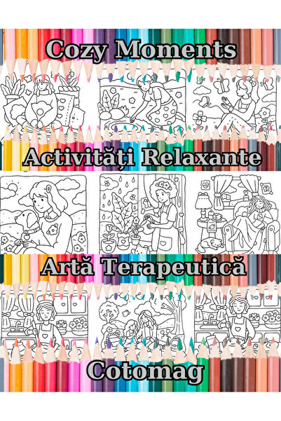 Co Βιβλίο ζωγραφικής Cozy Moments - Χαλαρωτικές δραστηριότητες - Θεραπεία μέσ...