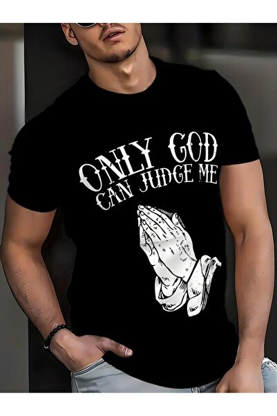 LOTS MODA Ανδρικό μπλουζάκι με γραφικό 3D εκτύπωσης "This Is It" - Μαύρο μπλο...