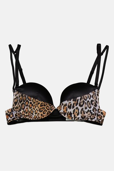 Guess Women Padded Underwire Push Bra, Black Combo