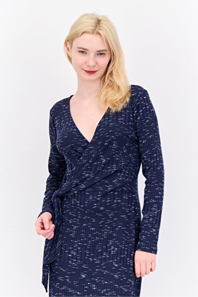 Maggy London Women Textured Long Sleeve Midi Dress, Multicolor