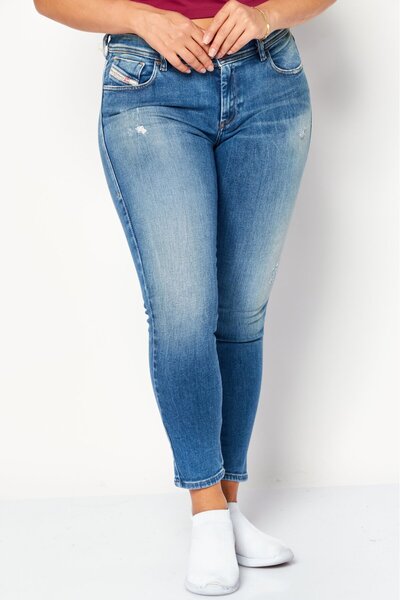 Diesel Women Skinny Fit Wash Stretchable Denim, Blue