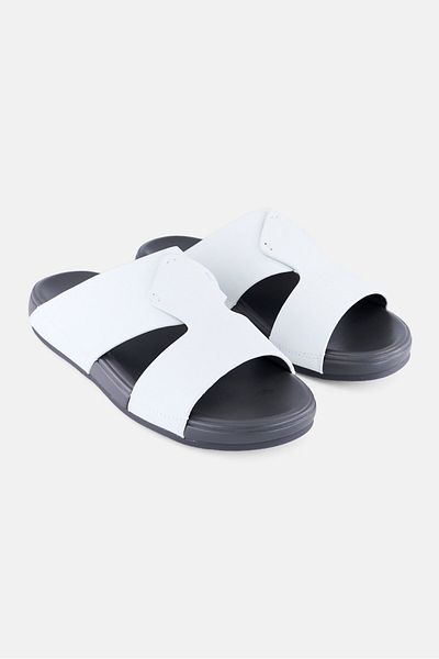 Algspar Men Slip On Arabic Sandals, White