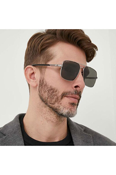 Gucci Men's Black-Smoked Organic (Uv) Glass Steel Closed Frame Design Sunglasses Gg1289S 001 62-14