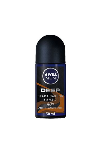 NIVEA Men Deep Black Carbon Espresso Deodorant Roll on - 50ml