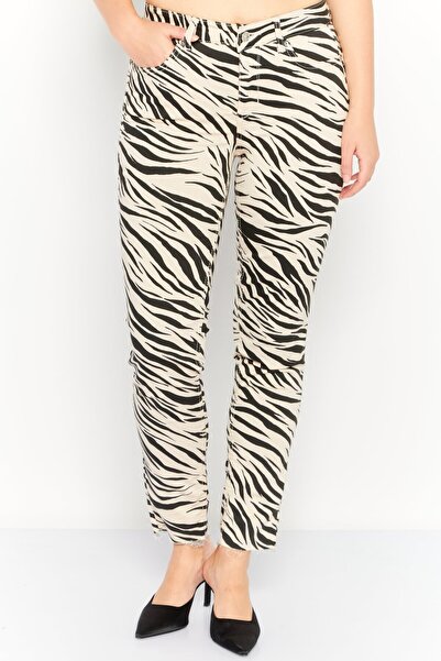 liu.jo Women Zebra Print Stretchable Straight Leg Pants, Multicolor