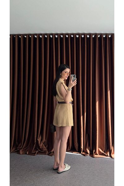 HAZELANNA Nude Shorts Jumpsuit