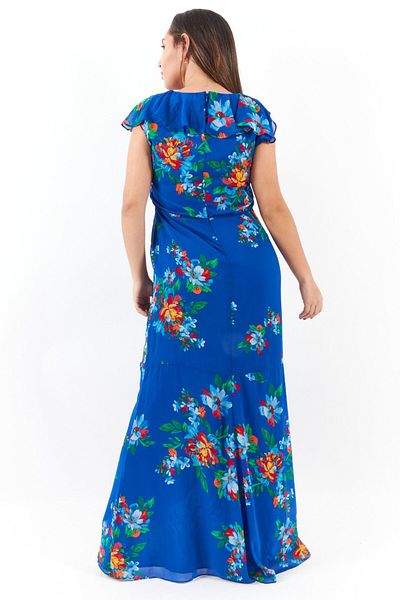 Ralph Lauren Women Floral Print Maxi Dress, Blue