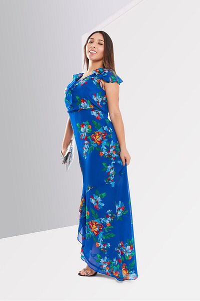 Ralph Lauren Women Floral Print Maxi Dress, Blue