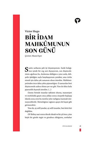 Turkuvaz Kitap Bir İdam Mahkumunun Son Günü / / Victor Hugo