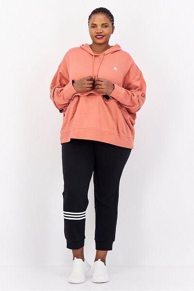 adidas Women Plus Size Long Sleeves Training Hoodie, Pink