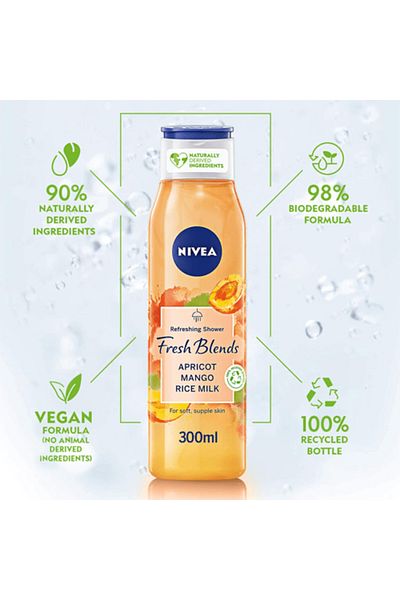 NIVEA Fresh Blends Apricot Refreshing Shower - 300ml