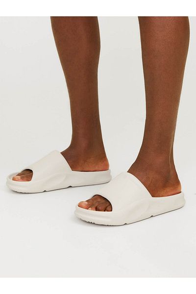 Jack & Jones Logo-ul mărcii pentru bărbați Talpă confortabilă Aspect elegant Papuci crem potriviti pentru utilizare zilnică și pe plajă 12251282