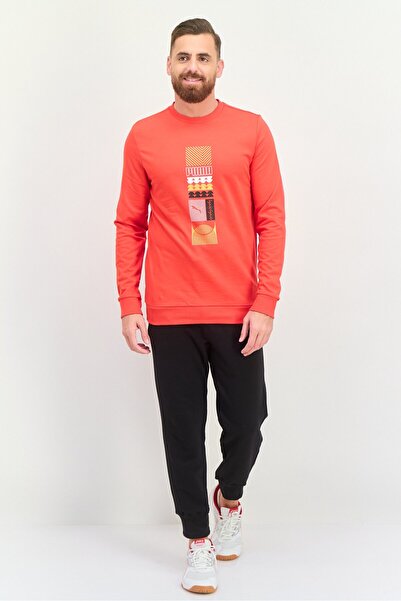 Puma Men Slim Fit Long Sleeves Outdoor Sweatshirt, Red