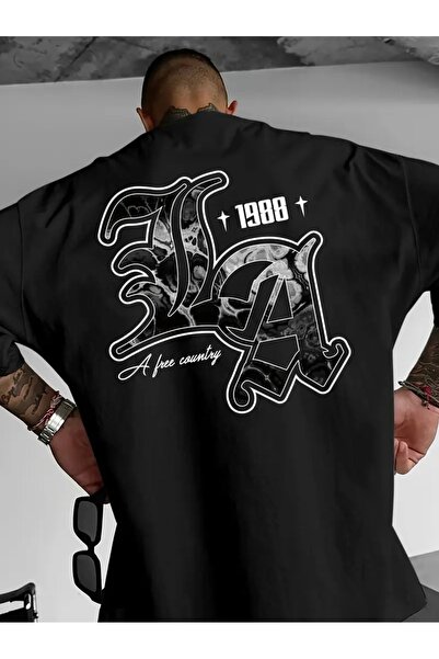 LAND MODA Ανδρικό μπλουζάκι 1988 με γραφική στάμπα - "A Country of Freedom" Σ...