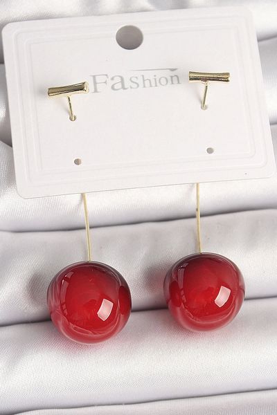 Store Brass Gold Color Nails Cherry Model Women's Earrings