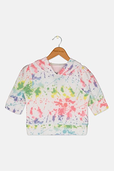 Chaser Toddlers Girl Tie Dye Long Sleeves Hoodies, White Combo