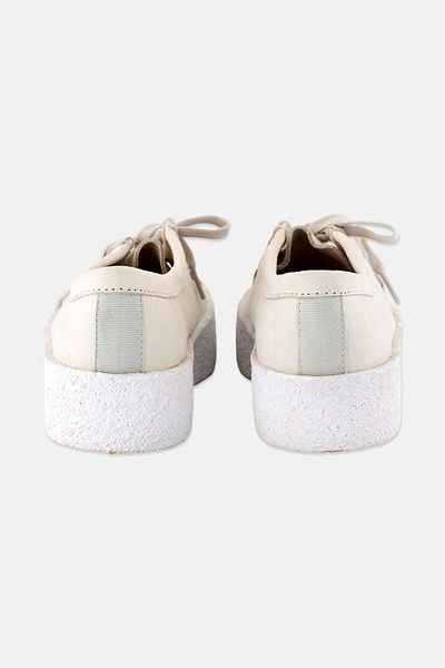 CLARKS Women Standard Fit Wallabee Cup Casual Shoes, Off White