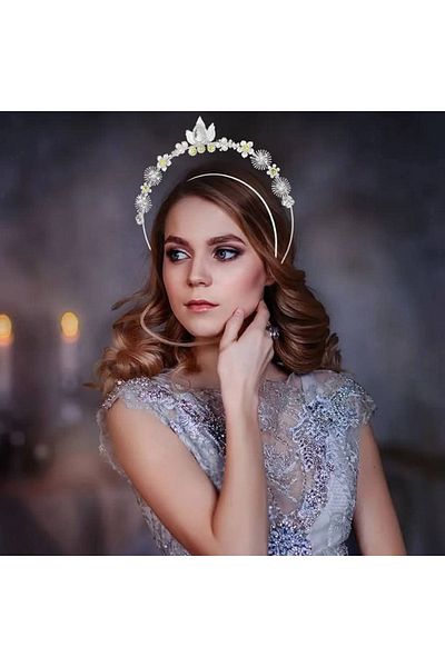 animis beauty Coronita Accesoriu Par pentru Mireasa, tip Bijuterie din fire delicate, flori cu perle