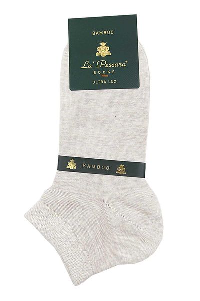 La Pescara Latte Plain Ultra Luxury Bamboo Single Half Men's Socks Crp339