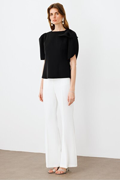 Moda İlgi Modailgi Kolları Pile Fiyonk Anvelop Detaylı Fermuar Kapamalı Bluz ...