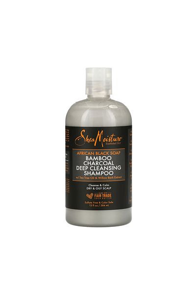 Shea Moisture African Black Soap Bamboo Charcoal Deep Cleansing Shampoo - 384ml