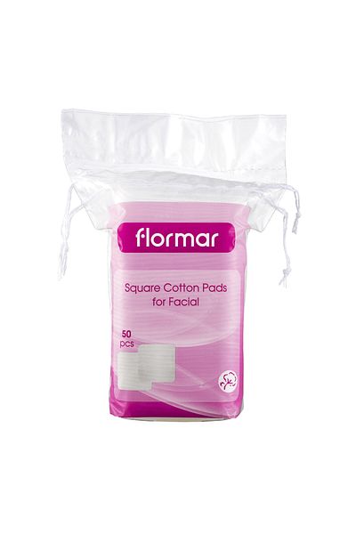Flormar Square Cotton Pads For Facial - 50 Pieces