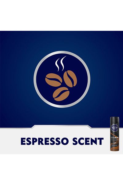 NIVEA Men Deep Black Carbon Espresso Deodorant Spray For Men - 150ml