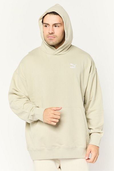 Puma Men Sportswear Fit Hooded Outdoor Sweatshirt ,sage Green