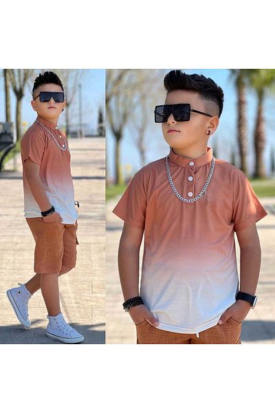 zeynoshkids Boys' Summer T-Shirt - Linen Shorts Bottom Top Eid Set