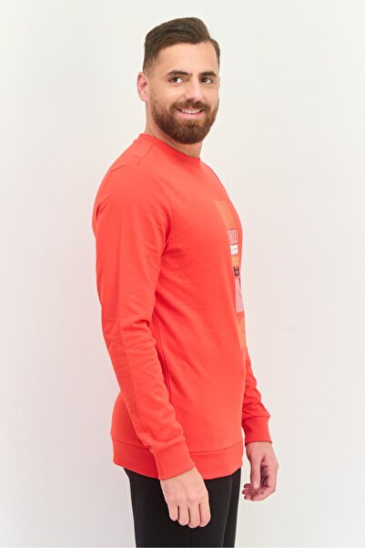 Puma Men Slim Fit Long Sleeves Outdoor Sweatshirt, Red