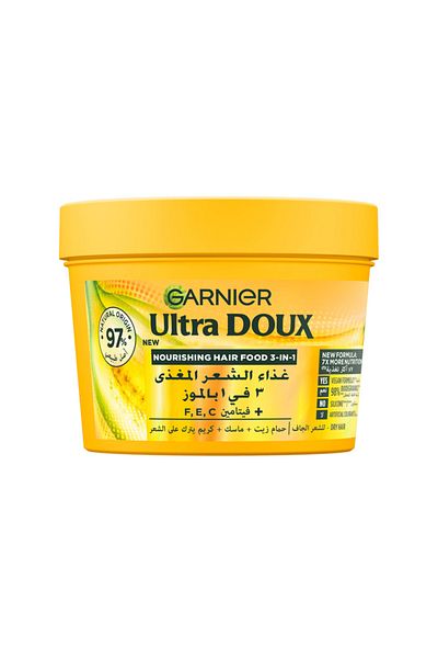 Garnier غارنية ألترا دوكس غذاء الشعر المغذي 3 في 1 بالموز والشيا 390مل 0110