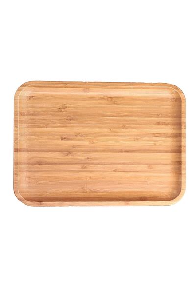 PUFO Platou din lemn de bambus pentru servirea mâncării, aperitivelor, dulciurilor, pizza, 30 x 20 cm, maro