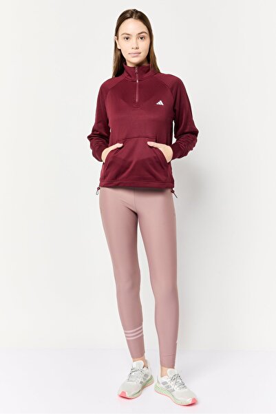 adidas Women Sportswear Fit Long Sleeve Training Sweatshirts, Red