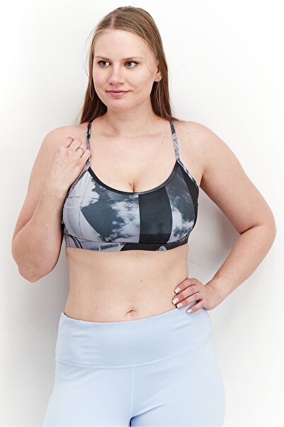 Reebok حمالة صدر رياضية مبطنة مطبوعة للنساء، متعددة الألوان