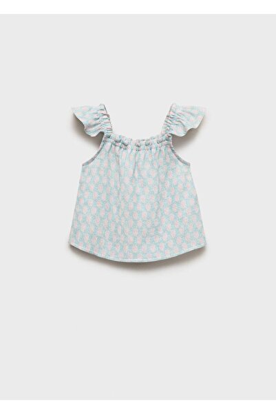 MANGO Baby Blouse with Pattern Buttons