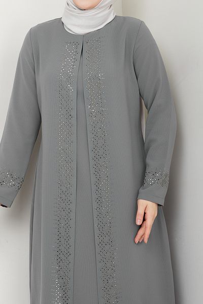 ESLEMNUR Plus Size Mother Dress with Sprinkled Stones