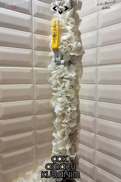 LİGROUND 3 Metre Doğal Orkide Görünümlü Yapay Asma Çiçek Doğalgaz Borusu Gizleme Düğün Nişan Davet Süsleme