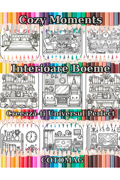Co Βιβλίο ζωγραφικής Cozy Moments - Μποέμικες εσωτερικές διακοσμήσεις / Για ε...