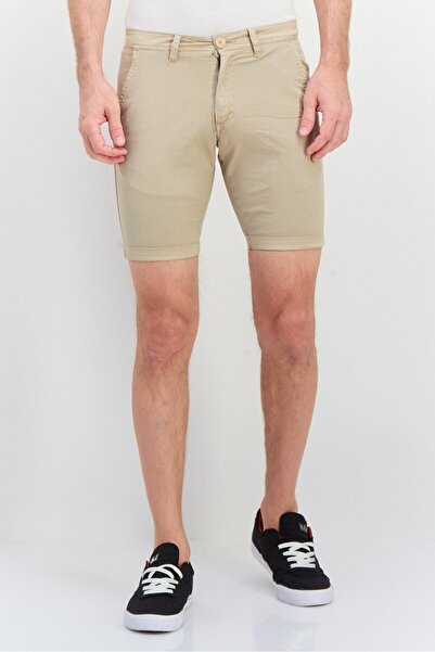 liu.jo Men Plain Chino Shorts, Beige