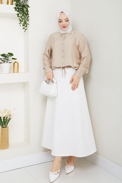 Pamuk Butik Γυναικείο πουκάμισο με λεπτομέρειες από πέτρα
