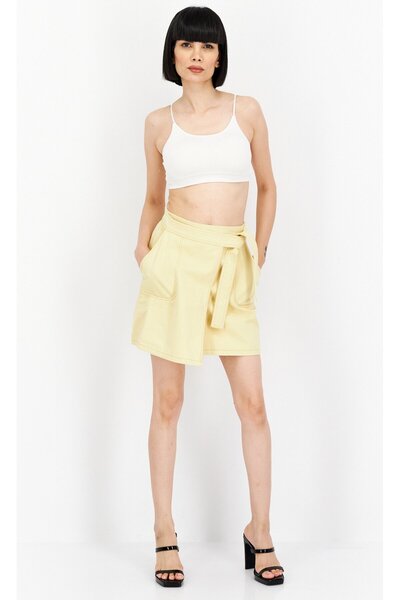 Whistles Women Plain Mini Skirt, Yellow