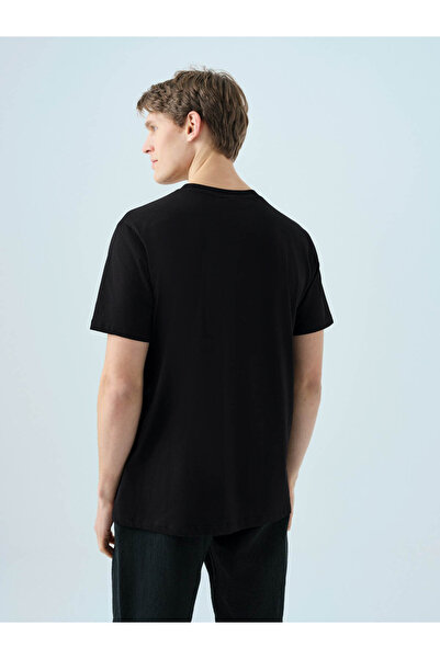 Loft Ανδρικό μπλουζάκι κανονικό μαύρο - μωβ LF2038461