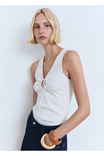 MANGO Woman Bowknot Woven Blouse