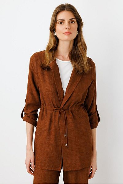 Moda İlgi Καφέ Χρώμα Διπλό Τούνικ - Modailgi, Πίσω Κέντημα Λεπτομέρεια