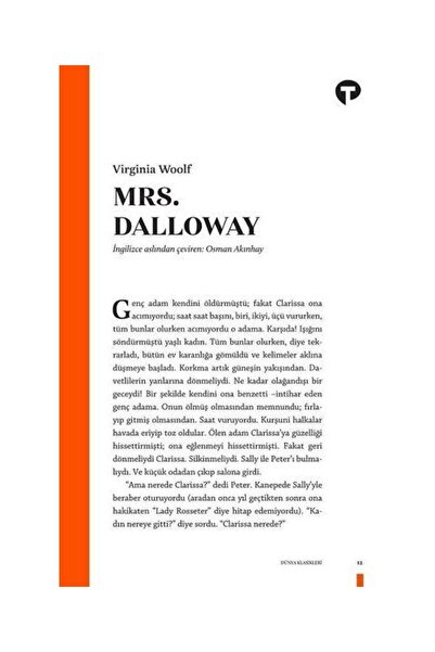 Turkuvaz Kitap Mrs. Dalloway / Turkuvaz Kitap / Virginia Woolf
