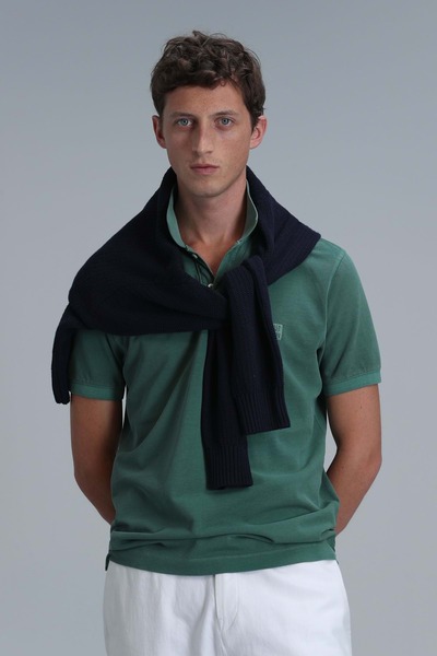Lufian 111040163 Vernon Smart Polo Neck T-shirt Ανδρικό T-shirt Πράσινο