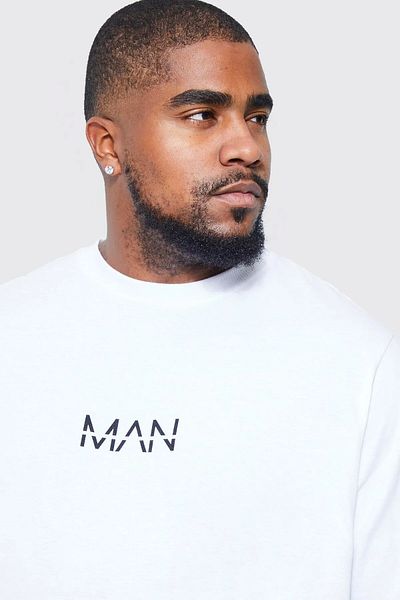 KAWEAR Oversize Large Size Man Mold Printed Unisex T-Shirt